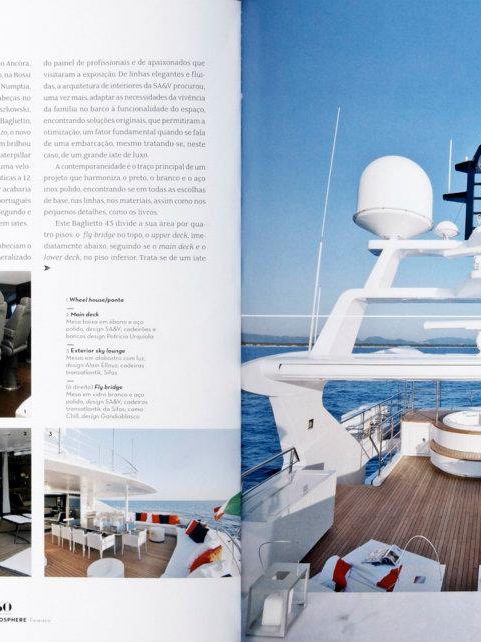 SAV stratosphere december magazine design architecture project luxury interview showroom decor blue white sea yath ocean magnitude  modern