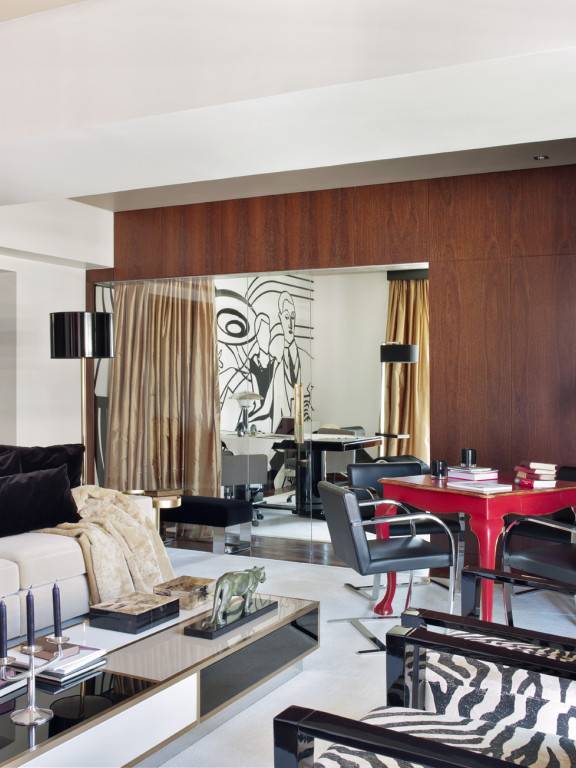 SAV cosmopolitan apartment interior design arqchitecture project luxury art deco 60´s fabulous  metallics color silver gold