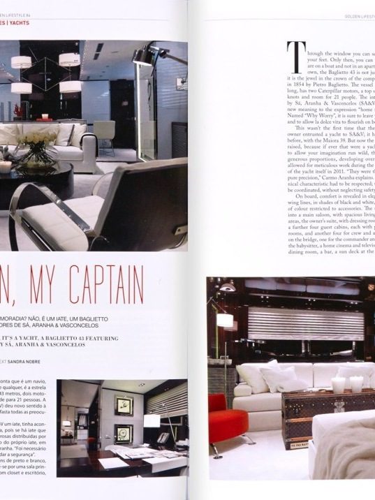 SAV golden lifestyle november december review design architecture project luxury interview showroom deco yatch sea living room ecletic color