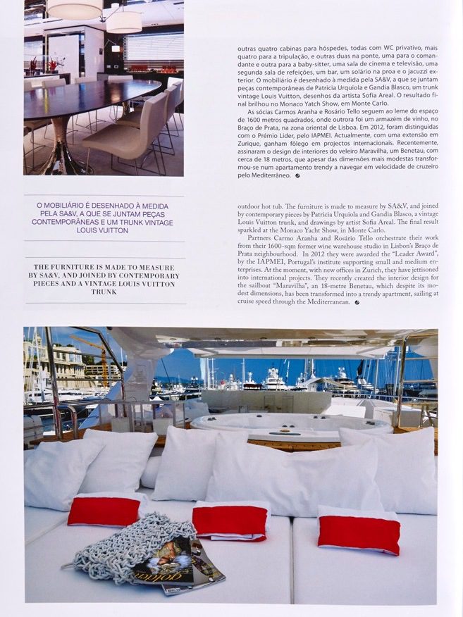 SAV golden lifestyle november december review design architecture project luxury interview showroom deco yatch sea living room ecletic color