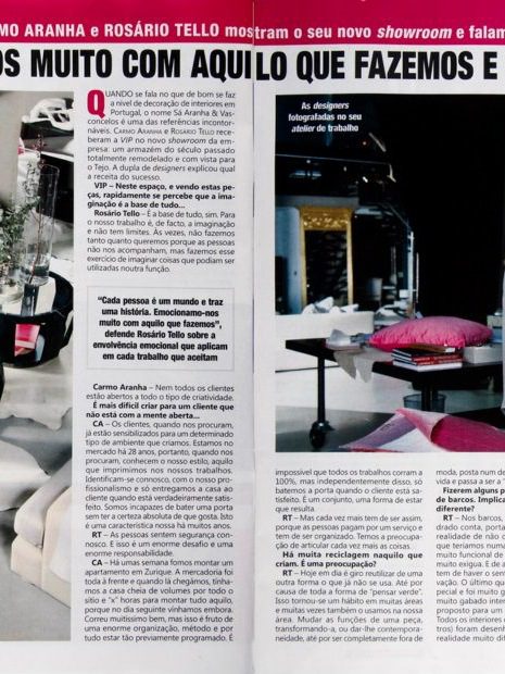 SAV vip magazine april design architecture project luxury interview showroom rosário tello carmo aranha client