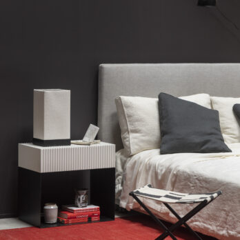 SAV bedside steel table interior design architecture product furniture luxury minimalist design walls room decor pop color classic