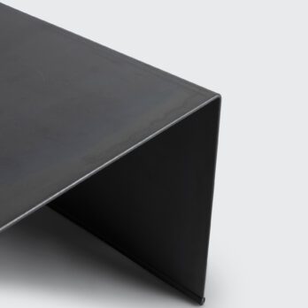 SAV steel stand interior design architecture product small objects luxury darken corten 75x30cm expose decorative pieces original proportion books underneath candles on top modern living room 35cm high design detail ambiance piece perfect addition