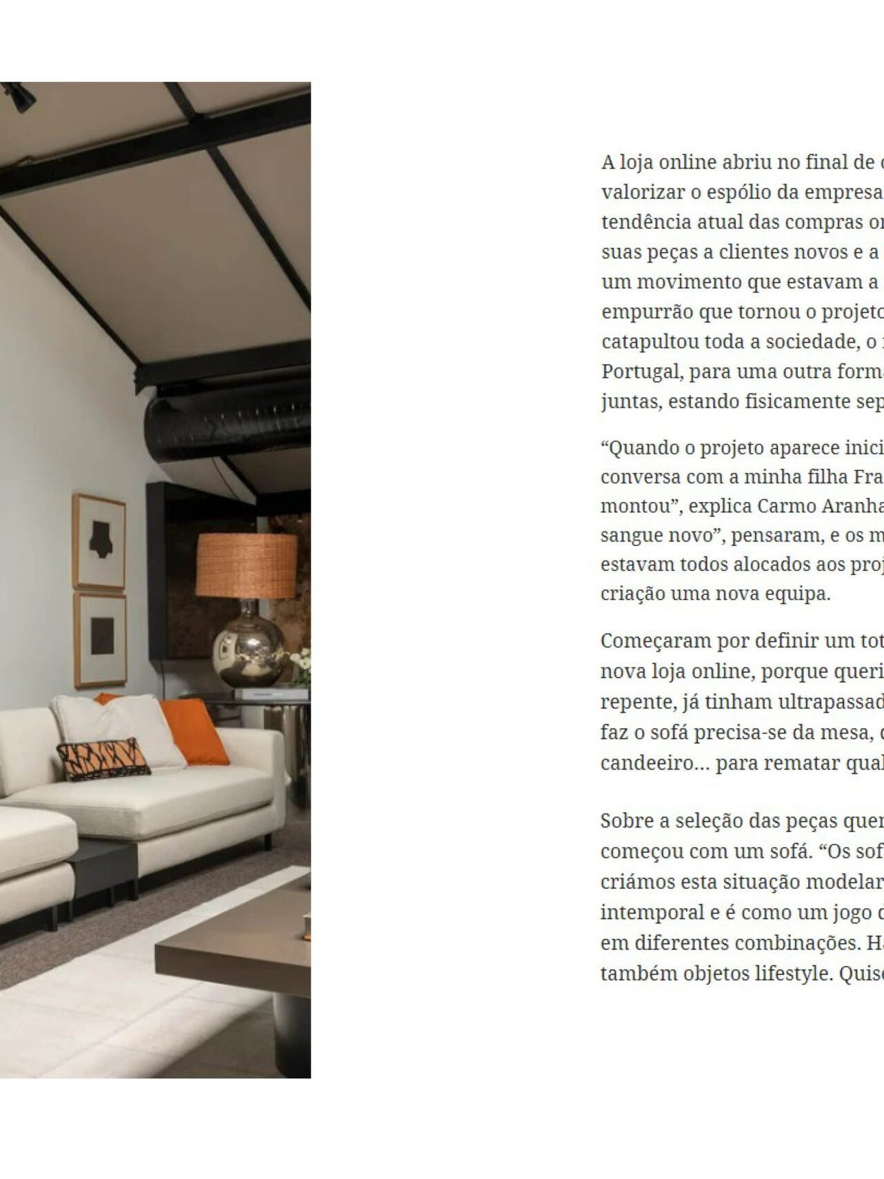 SAV observador december 2022 review design architecture project luxury interview showroom deco exclusive environments project yellow online shop partners rosário tello carmo aranha 40 pieces furniture artful trays travertine versatility personality flexible charriot pitch black steel coffee table