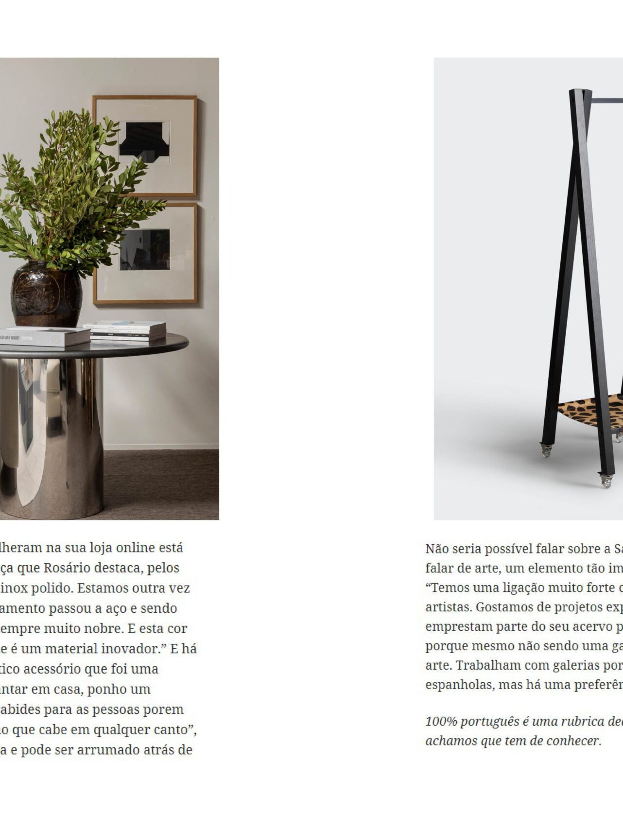 SAV observador december 2022 review design architecture project luxury interview showroom deco exclusive environments project yellow online shop partners rosário tello carmo aranha 40 pieces furniture artful trays travertine versatility personality flexible charriot pitch black steel coffee table