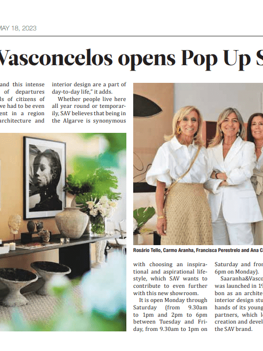 SAV resident maio review design architecture project luxury interview showroom deco founders chic pop up algarve business