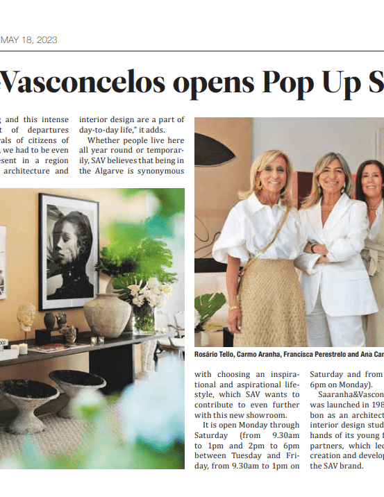 SAV resident maio review design architecture project luxury interview showroom deco founders chic pop up algarve 